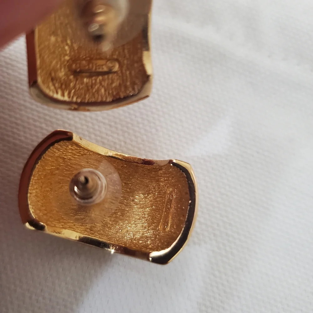 Christian Dior Gold Bling Dome Earrings